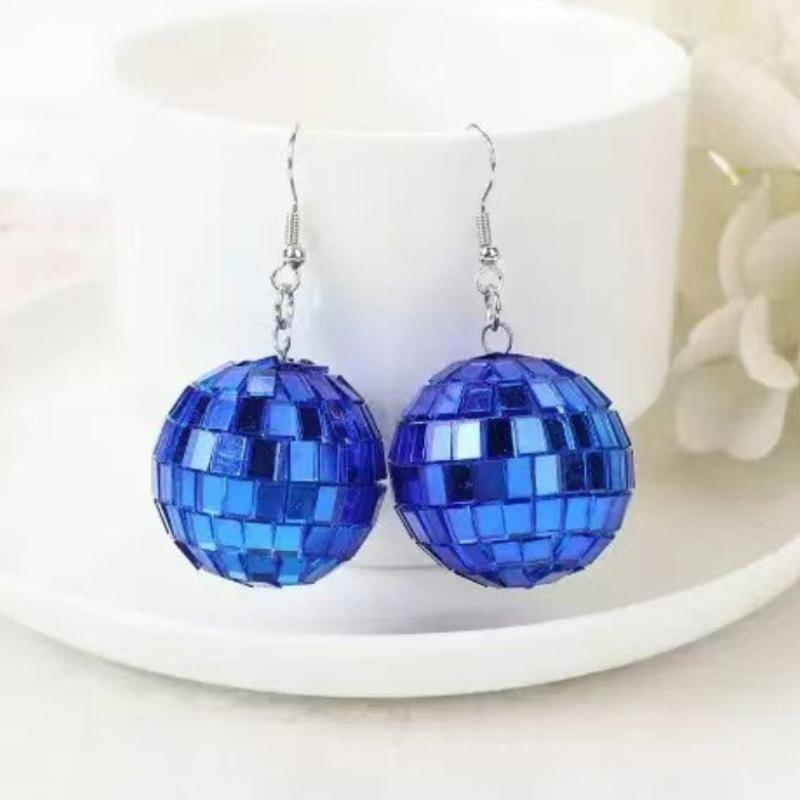 Stylish Retro Disco Ball Pendant Earrings For Women Birthday Gift Party