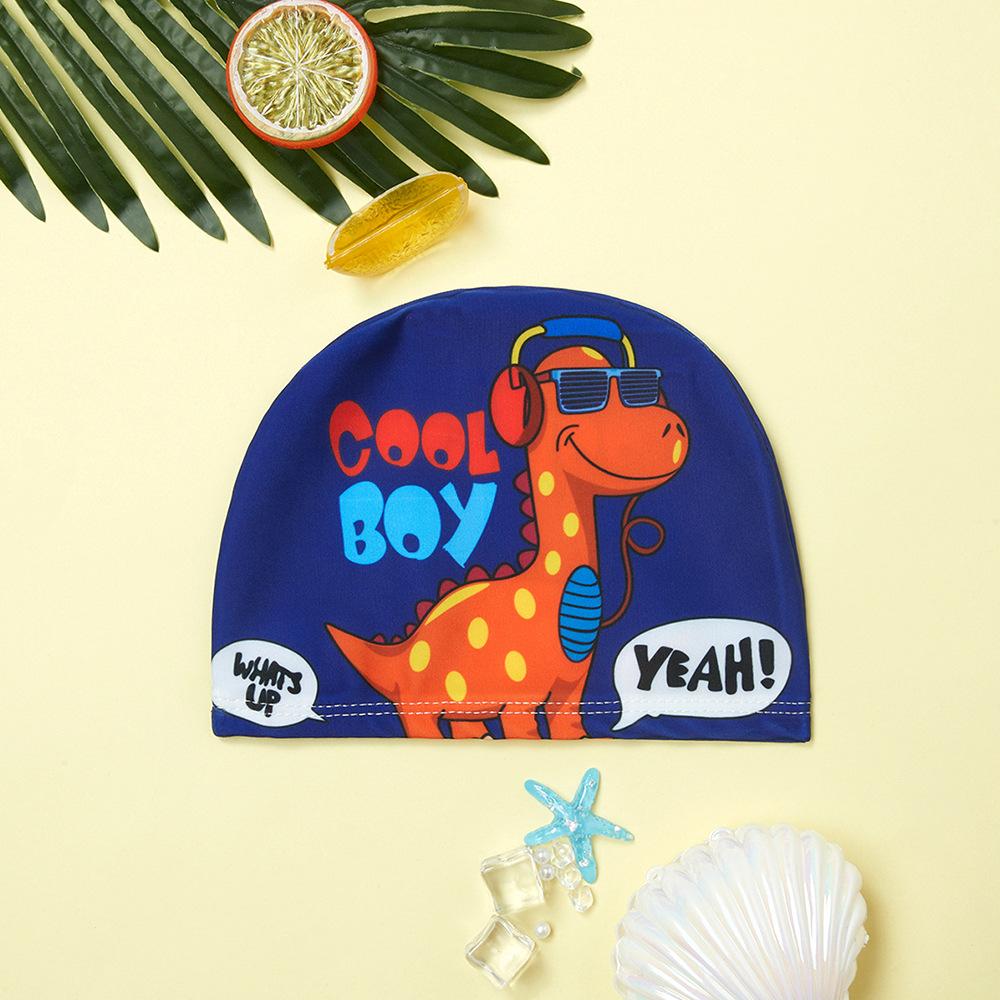 Cartoon Badekappe Jungen Mädchen Kinder Wasserdichte Badekappen Kinder Schwimmbadhüte Ohrenschutz Bunte Baby-Badehaube