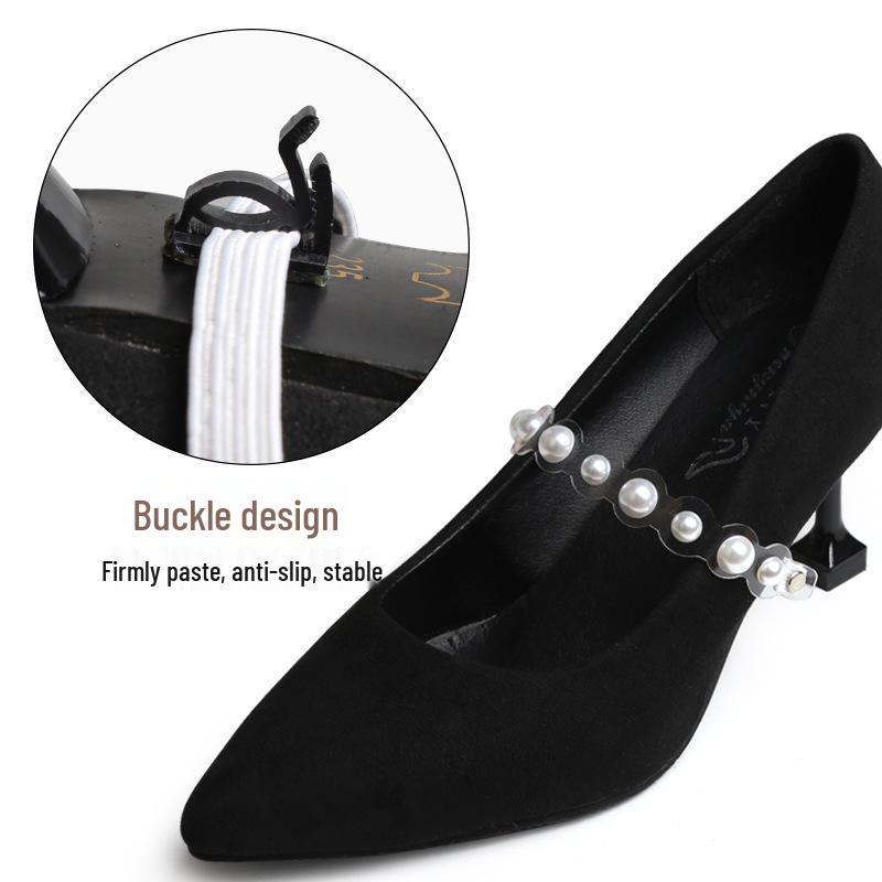 Transparent Pearl Elastic No-Slip High Heel Shoelaces