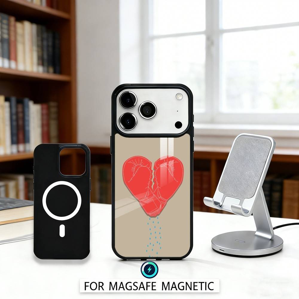B-Boxing A-Art G-Gloves Phone Case Magnetic For iPhone17 16 15 14 13 12 Pro Max For Magsafe Wireless Charging Cover