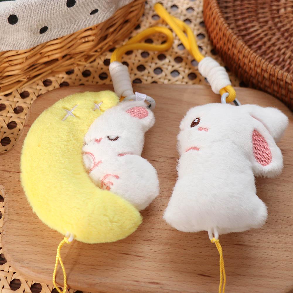 Doll Mid-Autumn Key Chain Fluffy Plush Rabbit Key Ring Moon Bunny Pendant Festival Gift