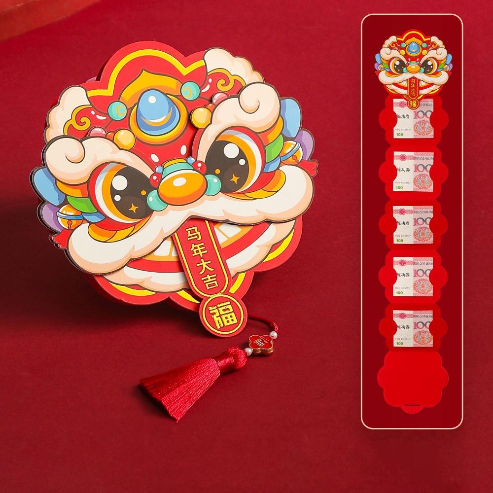 

Foldable Horse Year Money Envelope Traditional Lucky Red Pocket Creative Gift Bags Spring Festival Style A