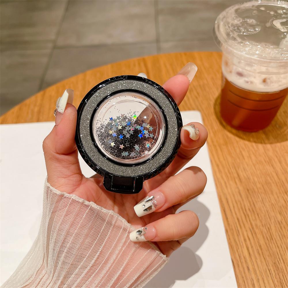 

Магнітний тримач для кільця для мобільного телефону Bling Quicksand MagSafe Portable Mobile Phone Bracket Removable Grip for iPhone 13 14 15 чорний