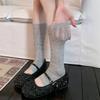 Gray Ballet Style Foot-Stepping Calf Socks Cover Women'S Spring And Summer Thin Mesh Miu Series Stacking Socks Cover Basic Versatile Leg Cover