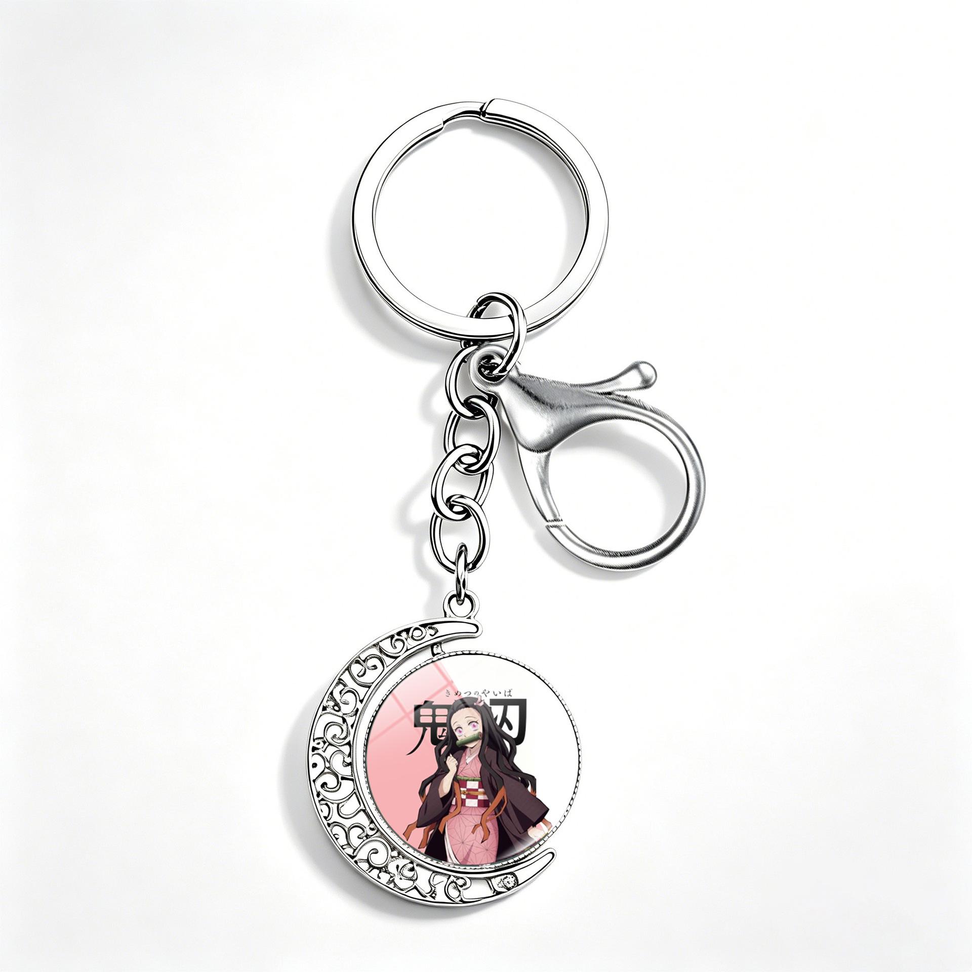 Demon Slayer Tanjiro & Inosuke Double-Sided Keychain - Anime Pendant with Lobster Clasp