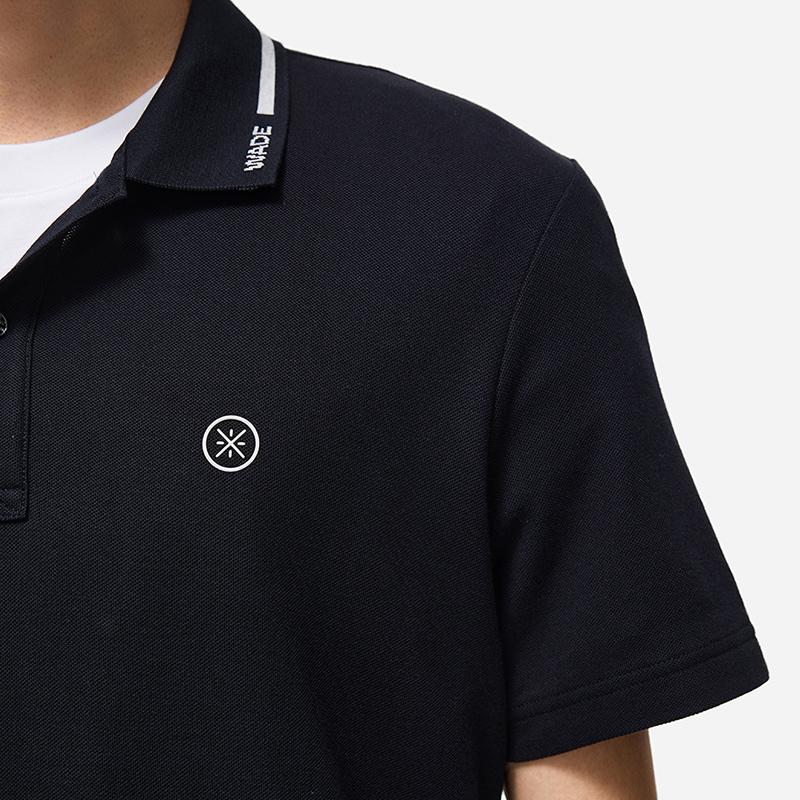 Li Ning Wade Series Minimalist Casual Sports Polo Shirt Men Tops Black APLU257-1