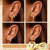 14K gold plated thick earrings set - suitable for sensitive ears - non-fading ear loop earrings set