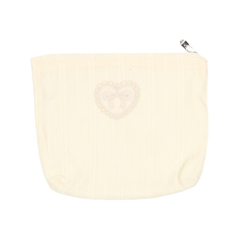 Beautiful And Simplicity Cosmetic Bag Sweet Embroidery Bow Striped Makeup Case Portable Travel Earphone Cable Storage Bags