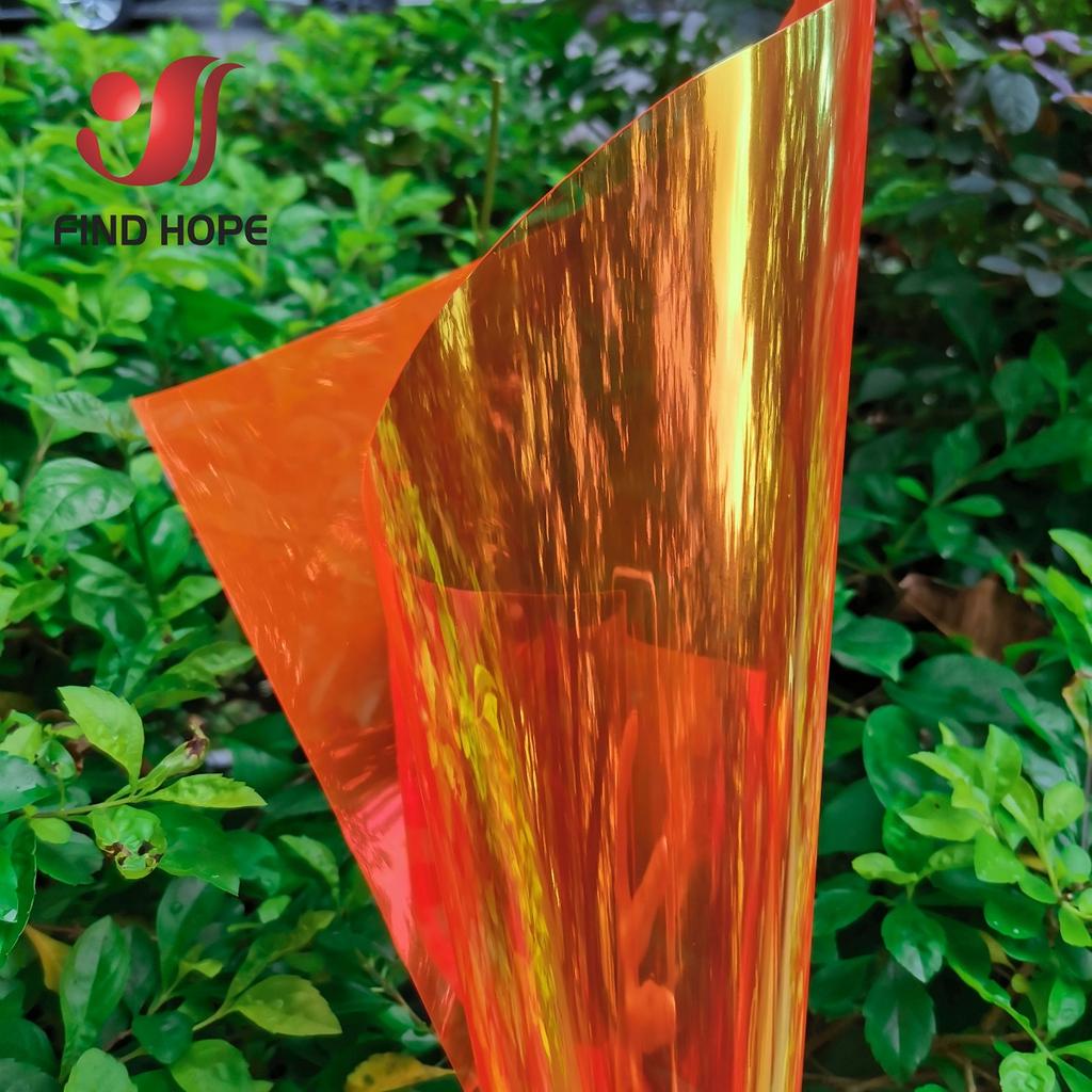 50*95CM Transparent PVC Fabric Iridescent Holographic Laser Rainbow Shiny Vinyl DIY Bows Earring Handmade Craft Bag Roll