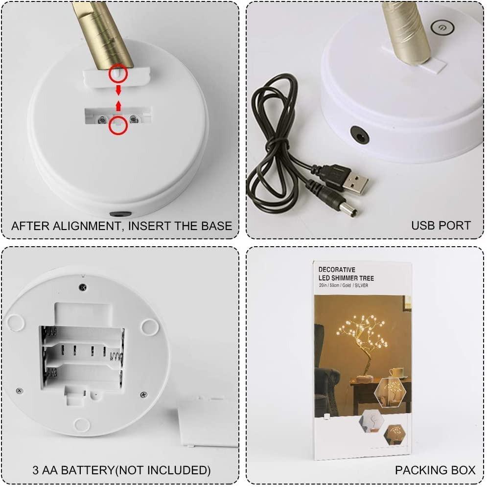 Pearl Bonsai Tree Lamp with Touch Switch | USB & Battery Operated Decorative Light for Home, Bedroom, Festival, Gift Use (Pack of 1)