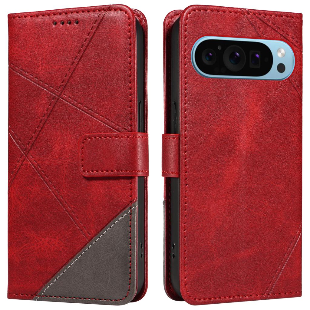 For Google Pixel 10 Pro/10/9 Pro/9 Case Geometric Line PU Leather Phone Cover with Card Holder