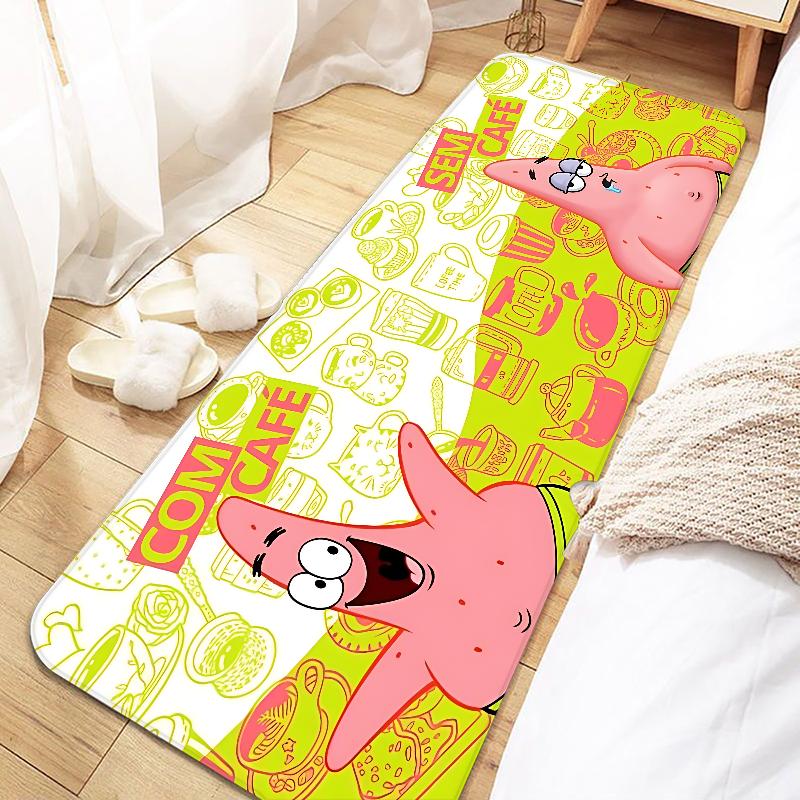 Cute SpongeBobs Cartoon Door Mat Entrance Non-slip Washable Kitchen Carpet Living Room Hallway Rugs Bathroom Bath Door Mats