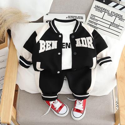 Baby Spring Autumn Set Fashionable Handsome Letter Baseball Jacket Middle Small Children