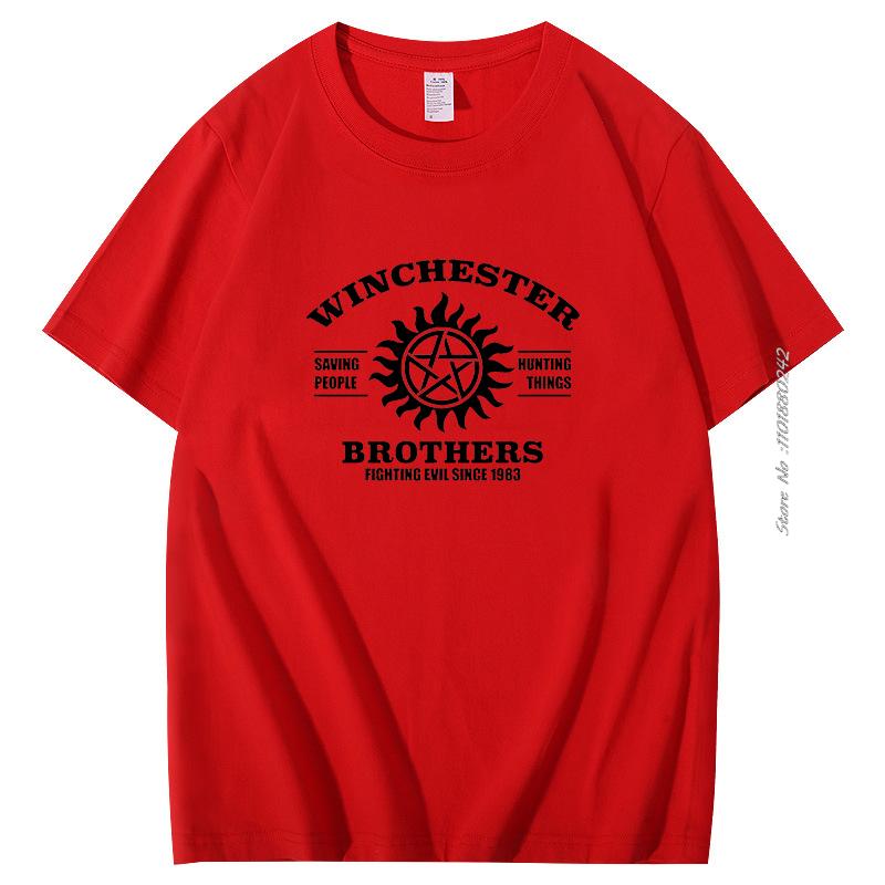 Supernatural Winchester Bros Unisex Tshirts Summer Cotton Short Sleeve Tshirts Harajuku Streetwear Tees Tops Mens Clothes