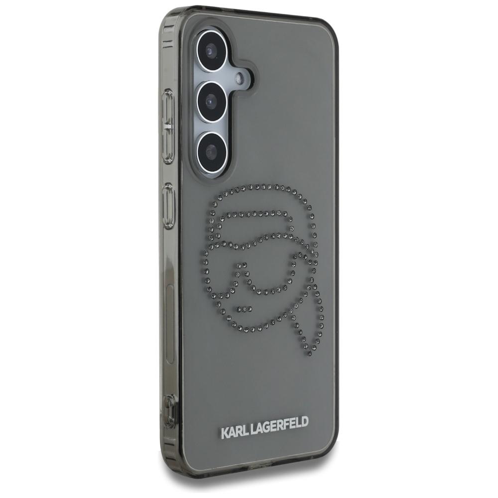 Karl Lagerfeld Rhinestones Karl Head Logo Case For Samsung Galaxy S25 Black