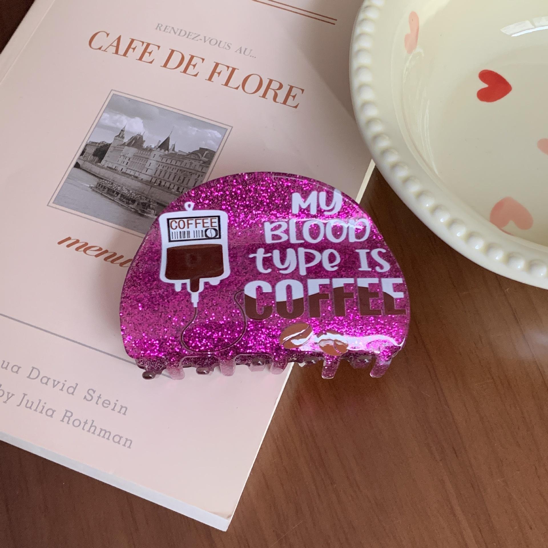 

Акриловый Кофе Английский Алфавит Зажим-краб Элегантная Простая Пластина Заколка для Волос Аксессуары для Волос