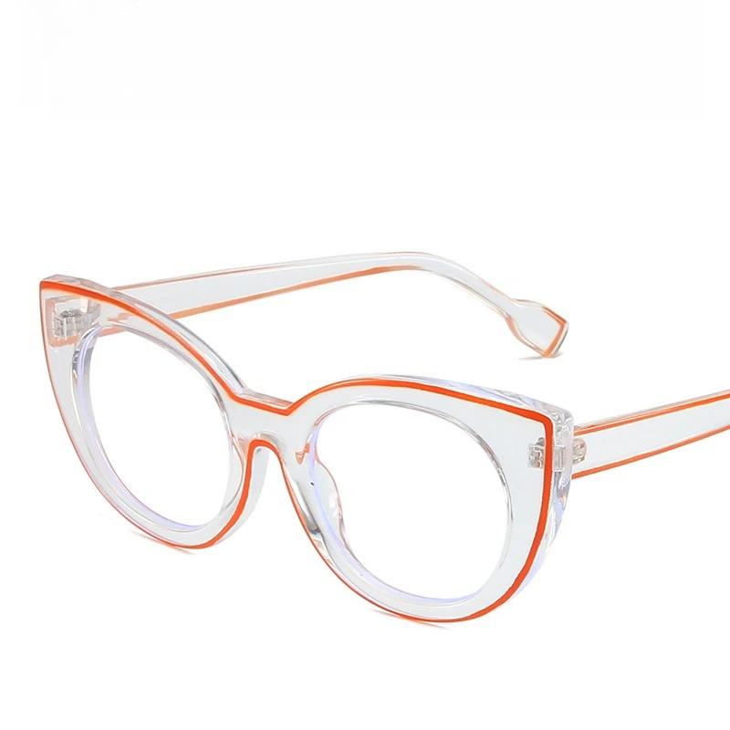 

Men S Women S Fashion New Anti-Blue Light Flat Glasses Fashionable Design Optical Glasses Cat S Eye Full Rim Popular Eyeglasses as picture