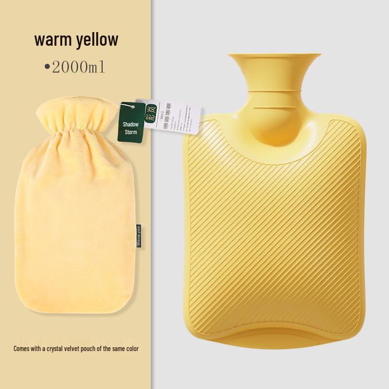 Thickened Cute Plush Hot Water Bottle - Old-Fashioned, Explosion-Proof Design for Warm Feet, Bed Heating, and Hot Compress Therapy
