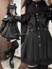 Cute Heart Long Detachable Ribbon Lolita Size L [XHSUKADO] Women's Open-Shoulder Dress, Back, Stand-Up Collar, Sleeves, Brooch, Ruffles, Lace, A-Line,