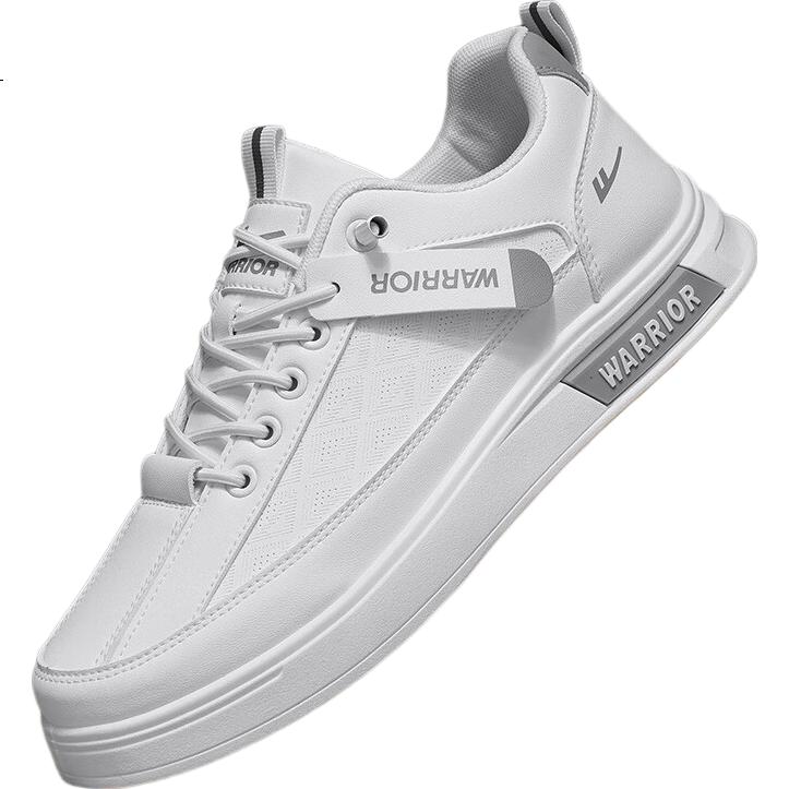 Huili Official Men's Shoes, White Sneakers for Men, New Spring 2026 Men's Shoes, Versatile Casual Skateboard Shoes for Men, White And Gray, Size 39