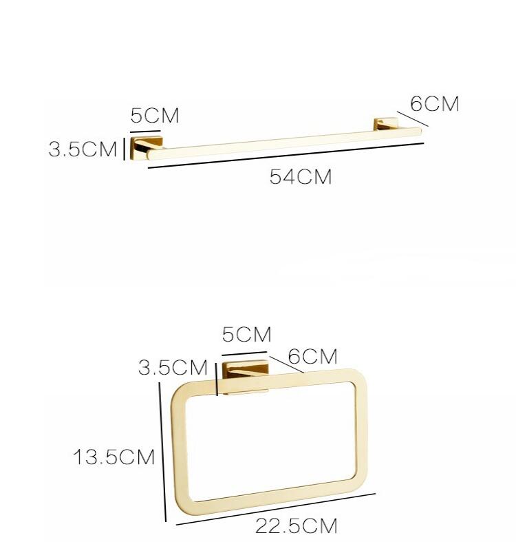 Tuqiu Gold Towel Ranger Brass Towel Holder Wall Mounted Towel Rack, Paper Holder ,Robe Hook Bathroom Accessory