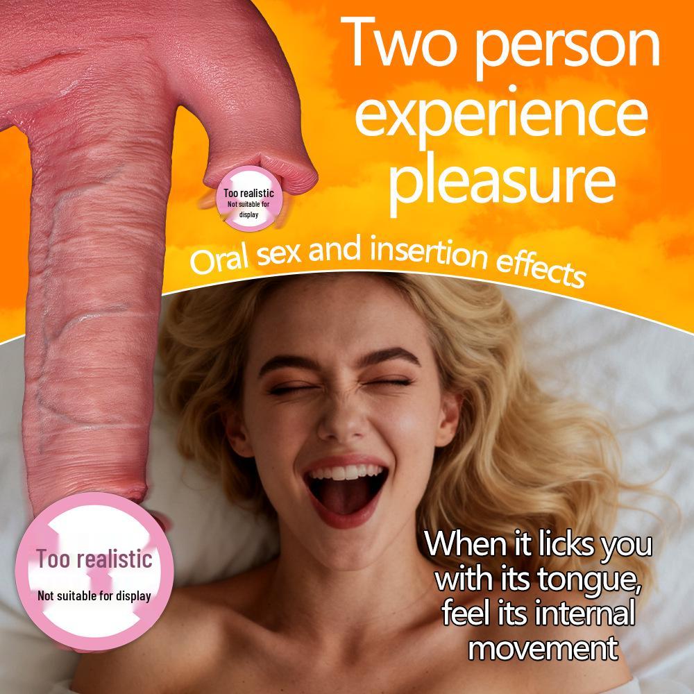 Dual Tongue Electric Heated Vibrating Silicone Masturbator