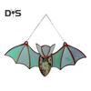 Halloween Hanging Glass Suncatcher Decoration Acrylic 2D Bat Ornament Gothic Car Rearview Mirror Decor for Home Window Wall Car