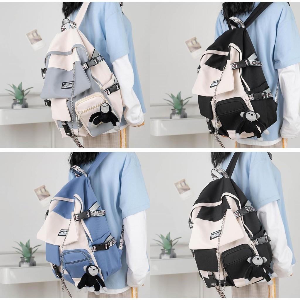 Large Capacity Ins Cool School Bag For Junior High School Boys Workwear Style Backpack For Girls Japanese Style