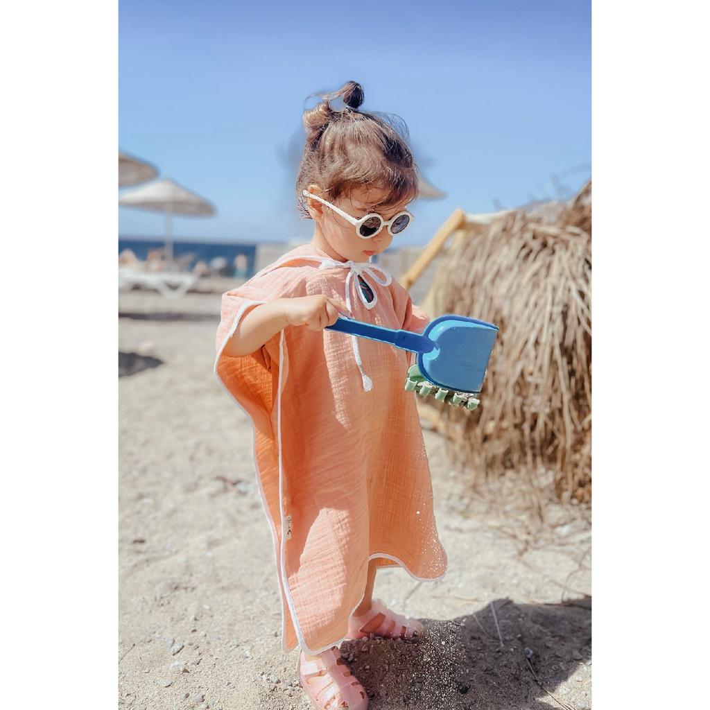 100% Organic Cotton Muslin Poncho - Girls Boys Baby Kids Poncho, Beach Poncho, Bathrobe
