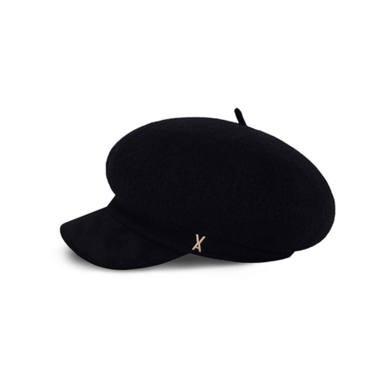 VARZAR VA Studded Wool Combo Newsboy Cap Black