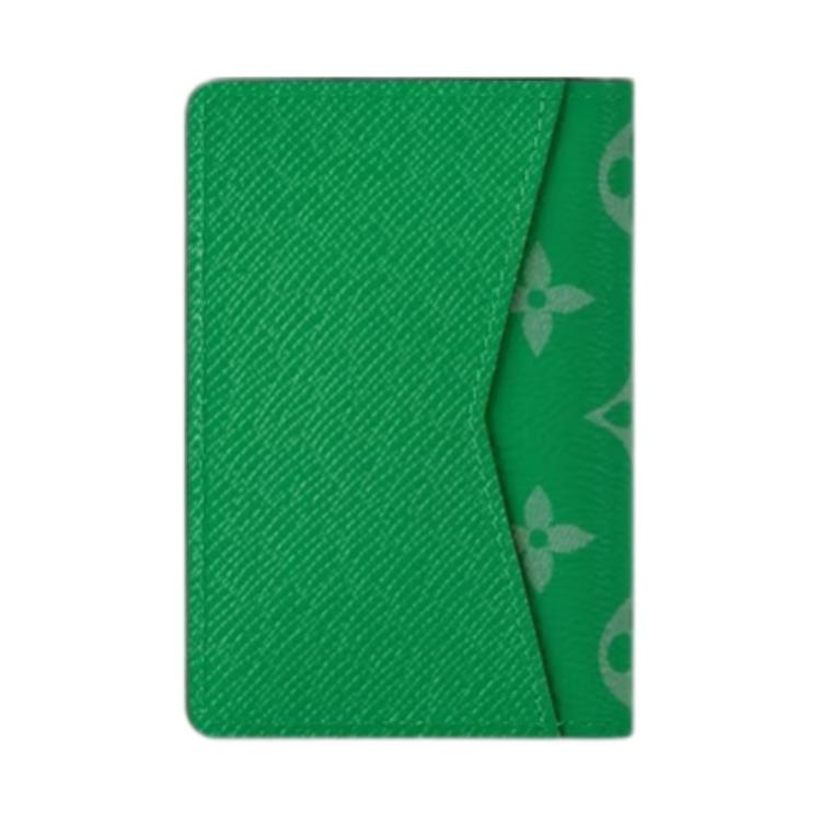Louis Vuitton Pocket Organizer Monogram Flap Leather Wallet Women Wallet Green M83101