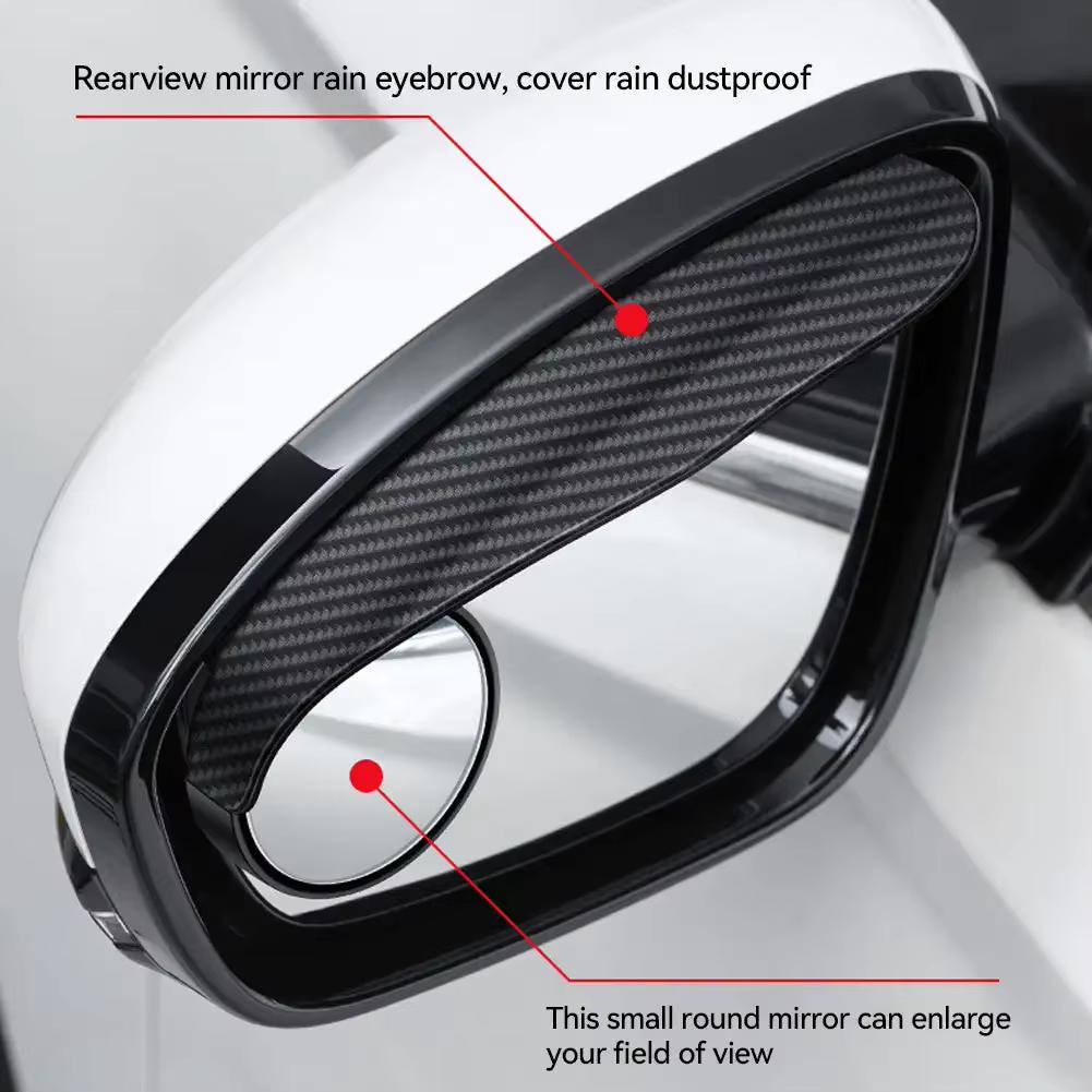 Car Rearview Mirror Rain Guard Blind Spot Round Mirror