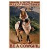 Vintage Cowgirl Metallschild Retro Westlich Reiten Zitat Blechschild für Heimbar Bauernhaus Dekoration Das Leben ist Hart Spirituell Wi