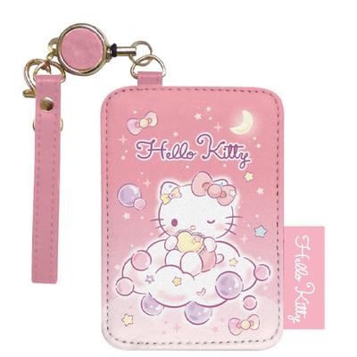 K Company Sanrio Characters Pass Case with Reel Hello Kitty CRT7-KT H10.6 X W7.3 X D0.7cm