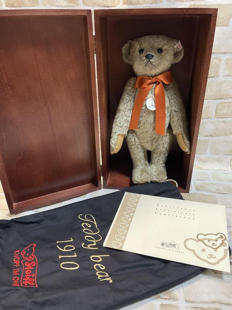 [USED] Steiff 1910 Teddy Bear Replica, Limited To 50 In Japan, Wooden Box
