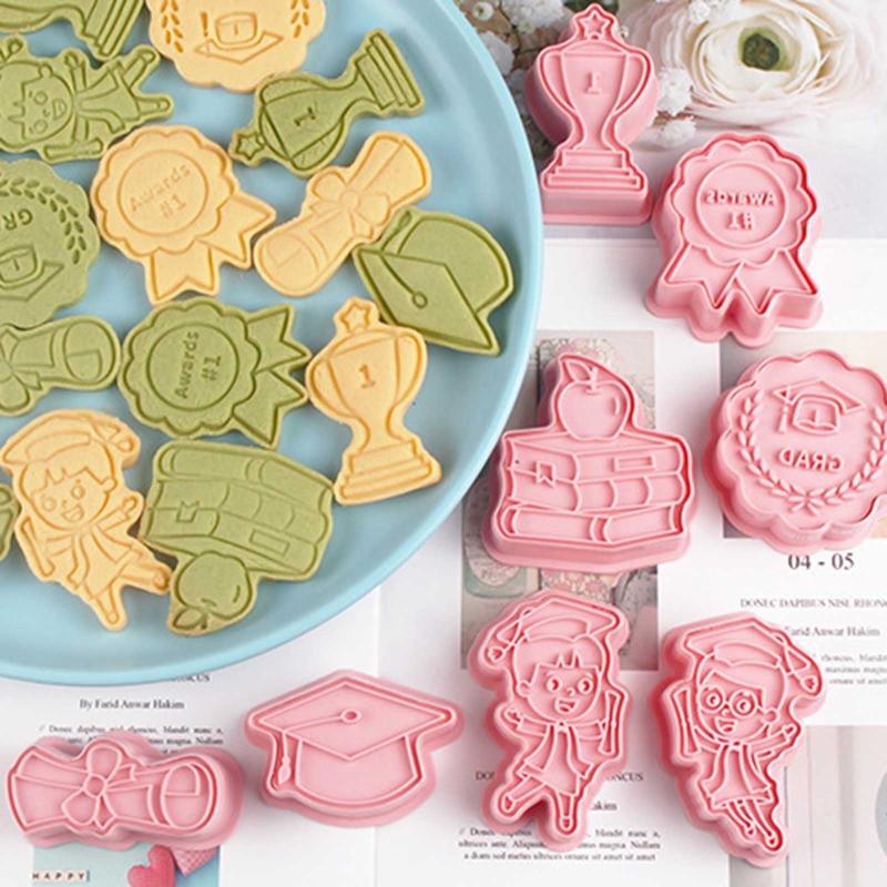Cookie Cutters Graduation Series Biscuit Mold Baking Tool Kitchenware Plastic Material DIY Gadget Gift for Baking Lovers
