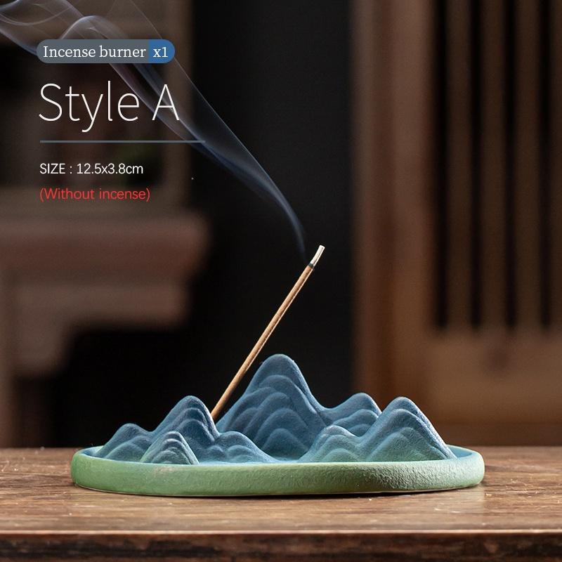 

Thousand Miles of Rivers and Mountains Incense Holder Ceramic Incense Burner Indoor Aromatherapy Creative Ornament A