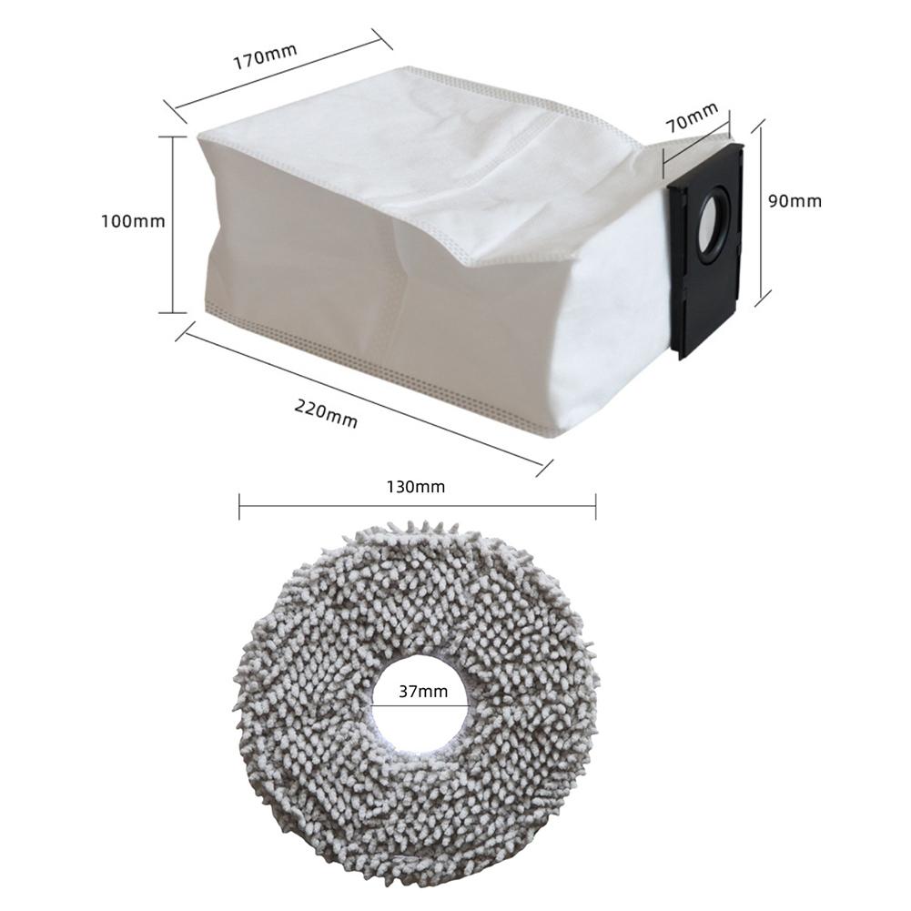 For Midea V16  For Eureka J15  For Eureka For Evo Ultra Automatic Emptying Robotic Vacuum Cleaner  4 Mop Cloths 5 Dust Bags