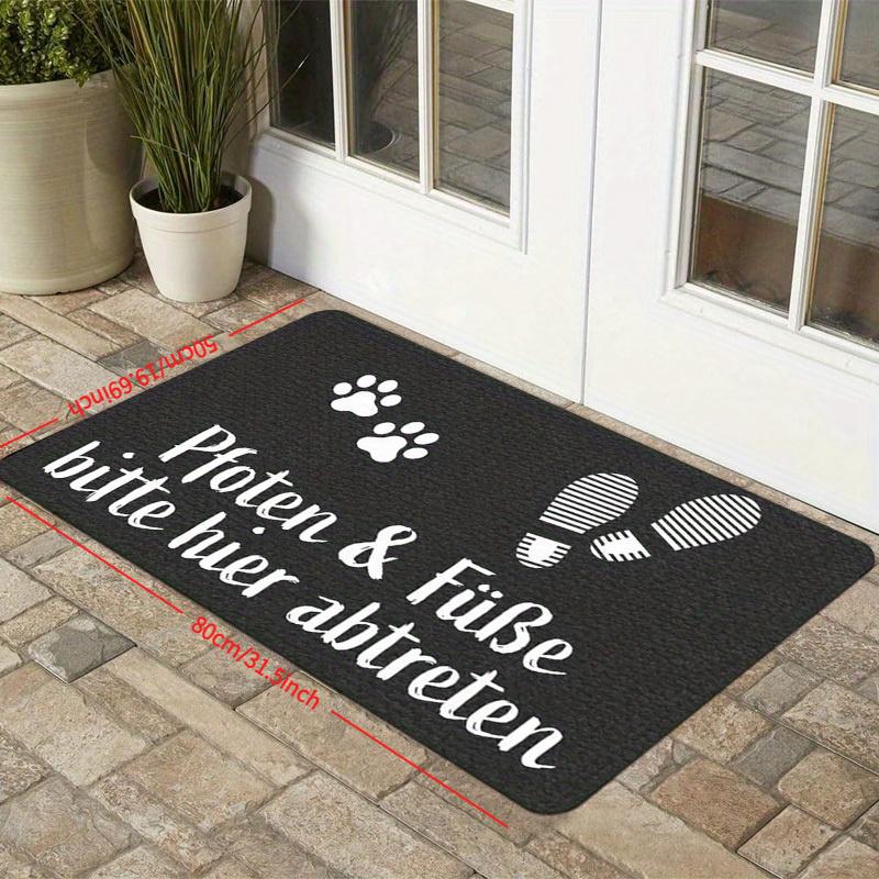 1pc German "Pfoten & Füße" Door Mat - Comfortable And Soft, Washable Indoor/Outdoor Mat, Suitable for Entrance, Outdoor Door Mat