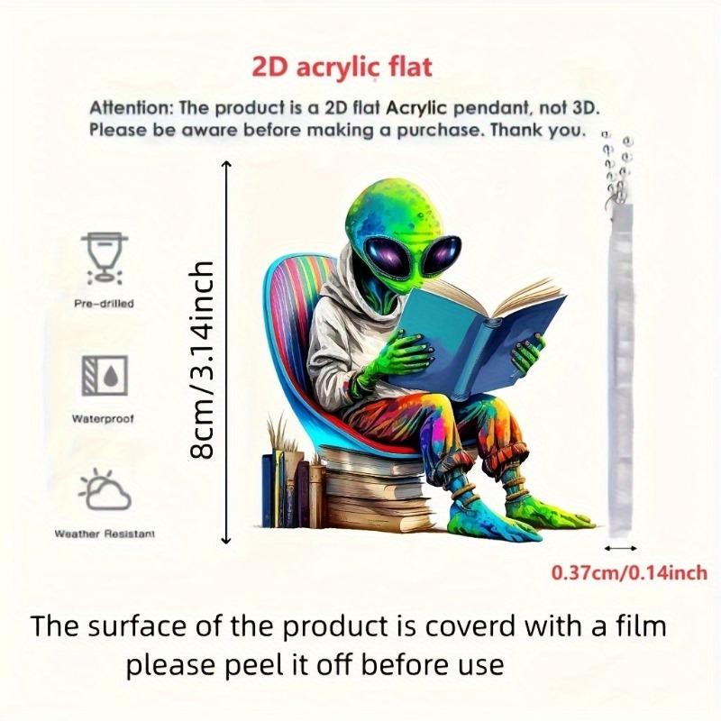 

Креативный акриловый плоский 2D инопланетянин 2D кулон брелок для ключей зеркало заднего вида автомобиля аксессуары рюкзак маленький кулон 8cm