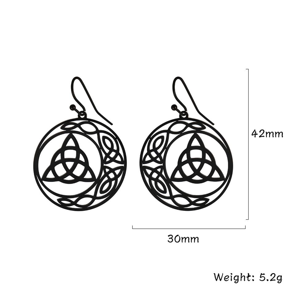 My Shape Hoop Gothic Earrings Stainless Steel Big Earring Dangle Earrings Irish Knot Women Gold Color Pendientes Gothic Jewelry