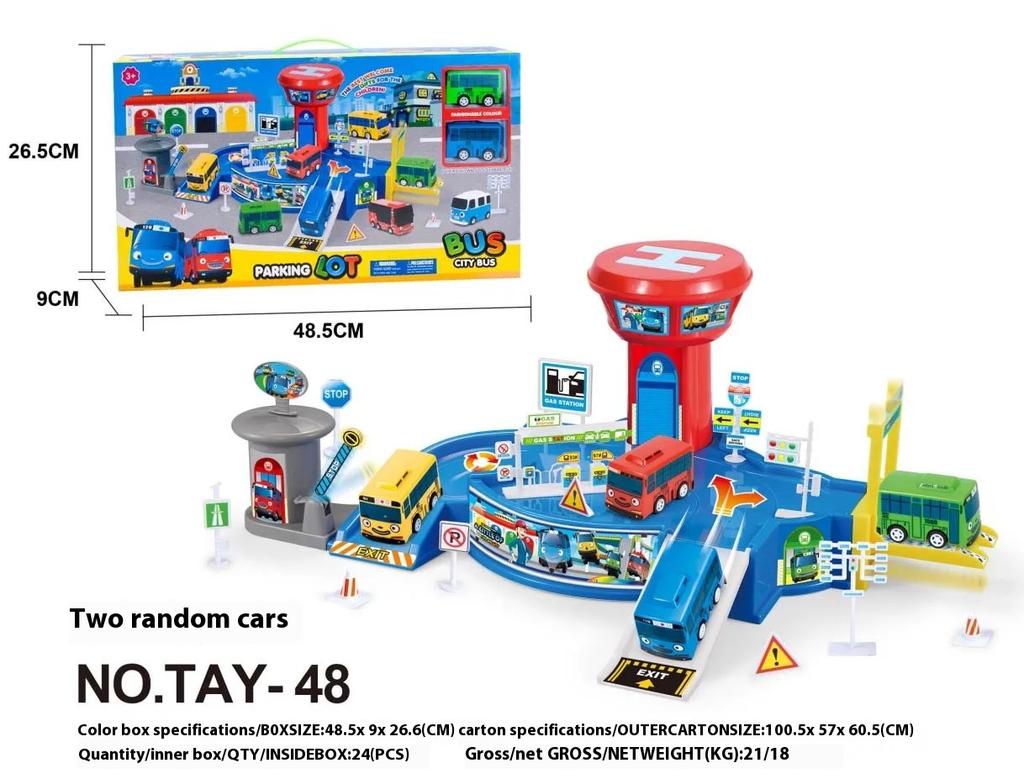 Tayo Minibus Slingsho Warrior Car Toy Set Diy Track Tayo Cartoon Car Toy Collection Car Model Holiday Gift