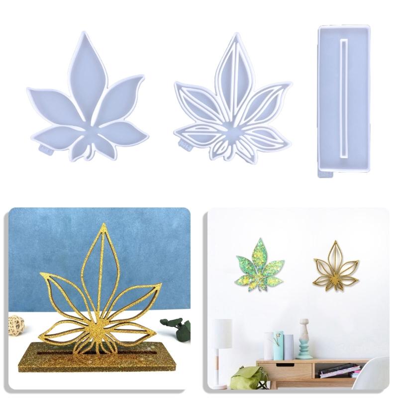 Forma silikonowa do podstawek w kształcie liści klonu, forma do uchwytu liści, forma z żywicy epoksydowej do odlewania, dekoracja ścienna DIY, ozdoba do domu