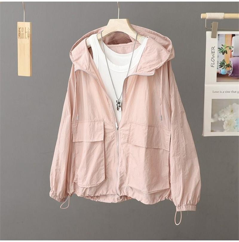 Women Sunscreen Coat Loose Large Size Breathable Sun-Protective Clothing Jacket Fashion Outdoor Thin Quick-Drying Top Female