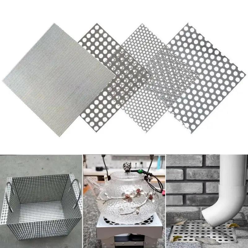 Stainless Steel Drain Filter Mesh Bathroom Sink Floor Hair Catcher Round Square 3mm 5mm 6mm 8mm 10mm Hole