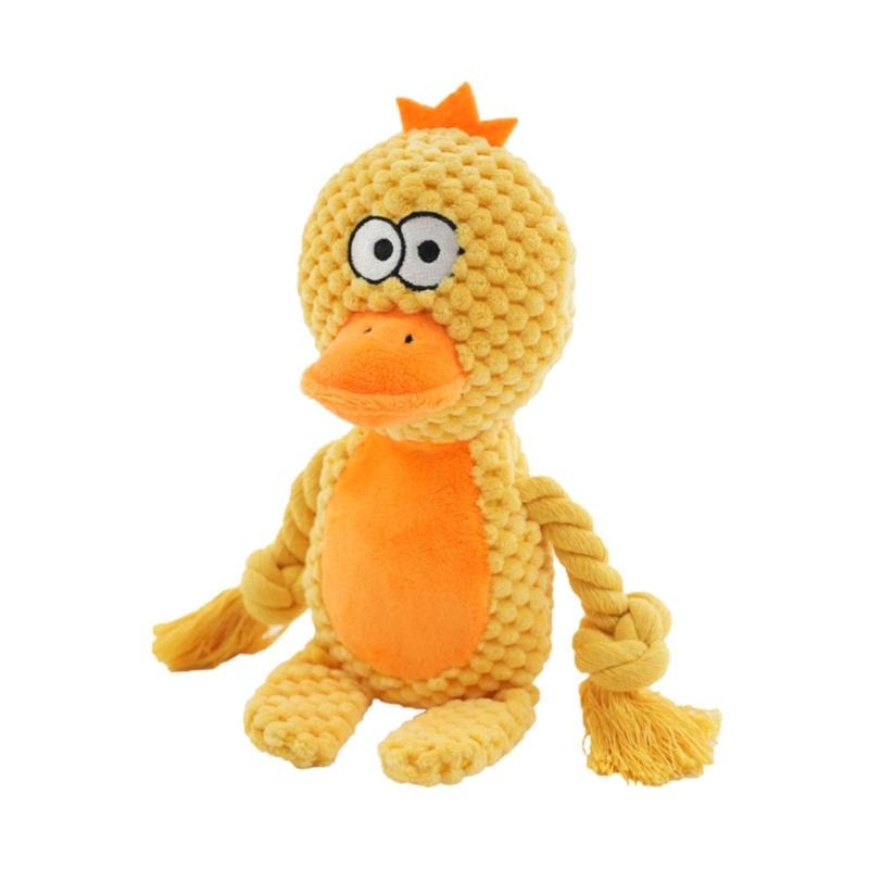 Squeaky Plush Cotton Rope Dog Toy For Interactively Play Teeth Cleaning And Anxieties Relief In Small Media Dog