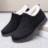 Winter Warm Snow Boots for Men Water Resistant Non-Slip Short Ankle Booties With Faux Fur Lining Men's Comfortable Work Sneakers Walking Loafers Shoes