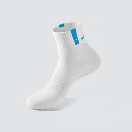 Men's Non-Slip Mid-Calf Sports Socks - Odor-Resistant Cotton, Casual Autumn/Winter Solid Color with Letter Design