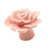 Ceramic Rose Door Knob Drawer Cupboard Wardrobe Furniture Pull Handle Hardware (Pink)