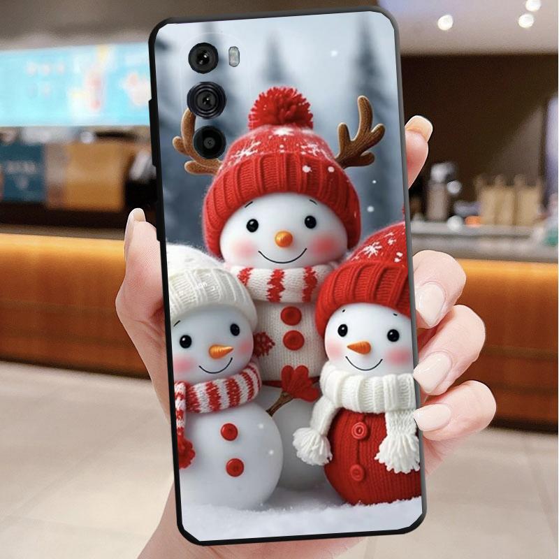 Phone Case For Motorola Edge 50 40 Pro 60 50 40 30 Ultra Neo Fusion Moto G Play G Stylus G Power G Snowman Christmas